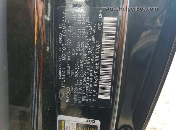 KM8R4DGE6PU637087 2023 HYUNDAI PALISADE Черный Вид наклейки с VIN-кодом