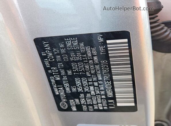 KM8R4DGE7RU782318 2024 HYUNDAI PALISADE Серебряный Вид наклейки с VIN-кодом