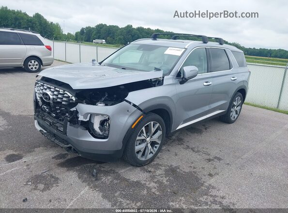 KM8R4DHE1MU190887 2021 HYUNDAI PALISADE Silver Vista tres cuartos delantera izquierda