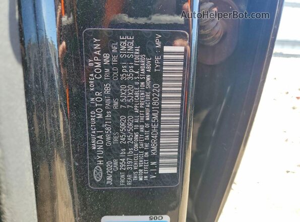 KM8R4DHE5MU180220 2021 HYUNDAI PALISADE Black Vista de la etiqueta del VIN