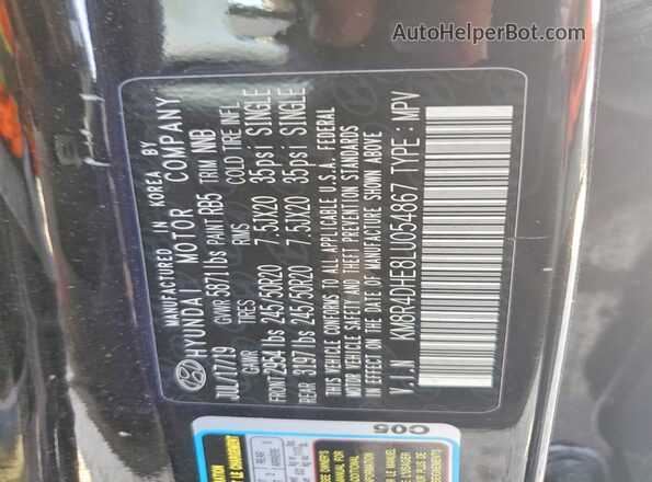 KM8R4DHE8LU054867 2020 HYUNDAI PALISADE Black Շարժիչի բաժամունքի տեսք