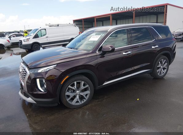 KM8R4DHEXNU439320 2022 HYUNDAI PALISADE Burgundy Առջևի ձախ երեք քառորդ տեսարան