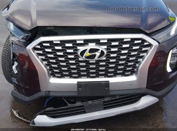 KM8R4DHEXNU439320 2022 HYUNDAI PALISADE Burgundy Դիմացի տեսք