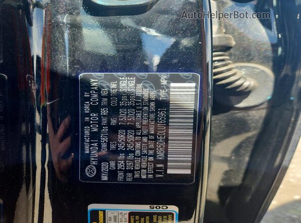 KM8R5DHE0LU165961 2020 HYUNDAI PALISADE Black Vista de la etiqueta del VIN