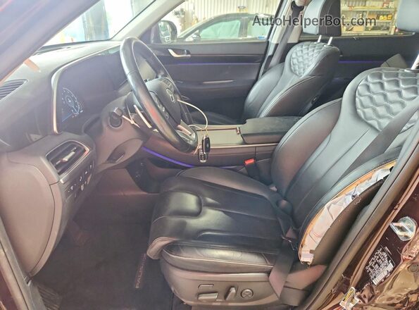 KM8R5DHE0MU196614 2021 HYUNDAI PALISADE Purple წინა სალონის ხედი