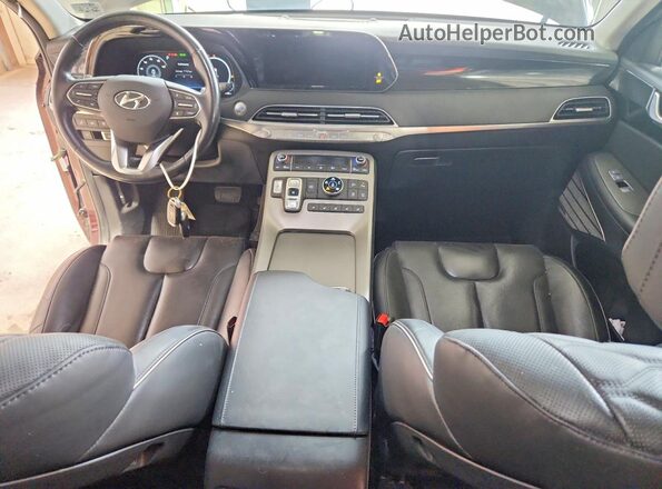 KM8R5DHE0MU196614 2021 HYUNDAI PALISADE Purple წინა პანელის ხედი