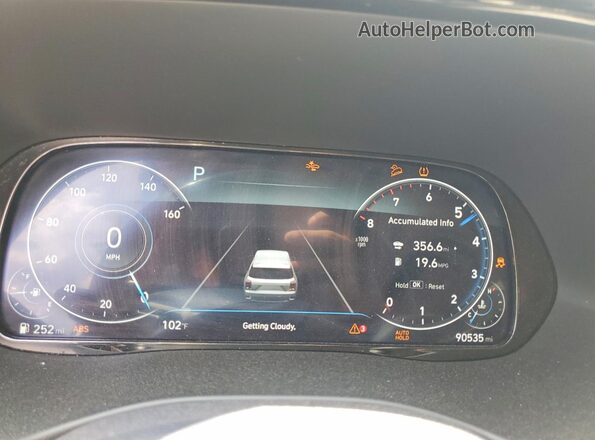 KM8R5DHE1MU199098 2021 HYUNDAI PALISADE White Vista del cuadro de instrumentos