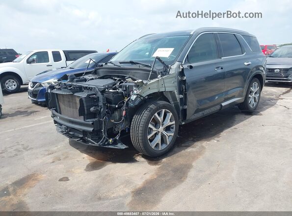 KM8R5DHE5MU290682 2021 HYUNDAI PALISADE Gray წინა მარცხენა ხედი სამი მეოთხედიდან