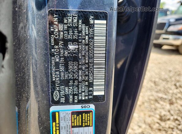 KM8R5DHE8LU055062 2020 HYUNDAI PALISADE Gray VIN კოდის სტიკერის ხედი