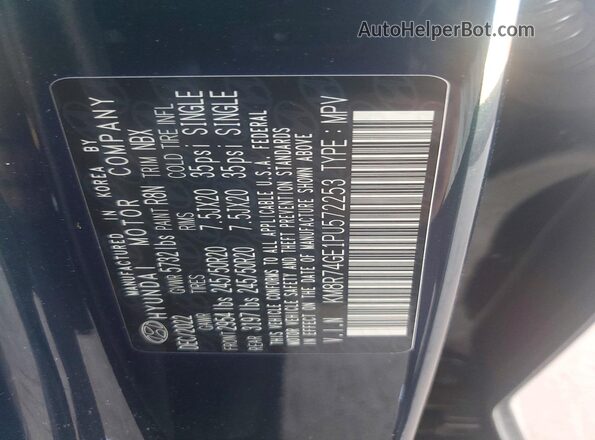 KM8R74GE1PU572253 2023 HYUNDAI PALISADE Green Vista de la etiqueta del VIN