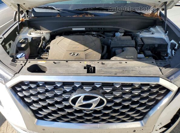 KM8R74HE4MU262768 2021 HYUNDAI PALISADE White Vista del compartimento del motor