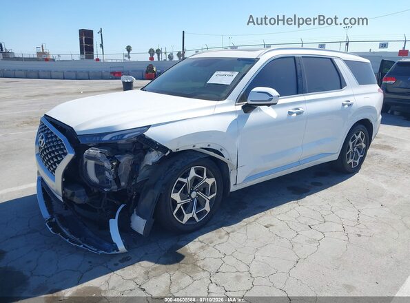 KM8R74HEXMU284385 2021 HYUNDAI PALISADE White Передня ліва чверть