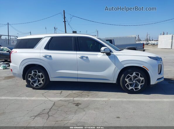 KM8R74HEXMU284385 2021 HYUNDAI PALISADE White Вид задньої частини салону
