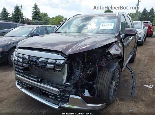 KM8R7DGE0PU640073 2023 HYUNDAI PALISADE Burgundy წინა ხედი