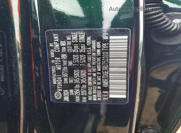 KM8R7DGE7RU752310 2024 HYUNDAI PALISADE Green VIN sticker view