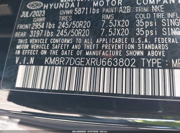 KM8R7DGEXRU663802 2024 HYUNDAI PALISADE Black Vista del compartimento del motor