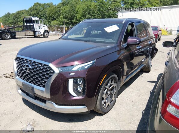 KM8R7DHE4NU341696 2022 HYUNDAI PALISADE Бордовый Передняя левая четверть