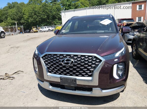 KM8R7DHE4NU341696 2022 HYUNDAI PALISADE Бордовый Вид задней части салона