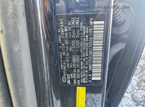 KM8R7DHE5MU176918 2021 HYUNDAI PALISADE Blue Widok wnętrza 360 stopni