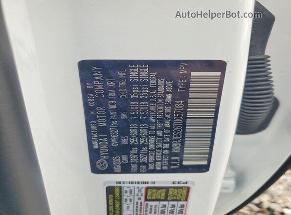 KM8RJES26TU057084 2026 HYUNDAI PALISADE White VIN კოდის სტიკერის ხედი