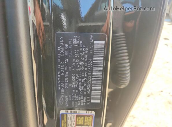 KM8RK5S23TU086524 2026 HYUNDAI PALISADE Black VIN կոդի պիտակի տեսք