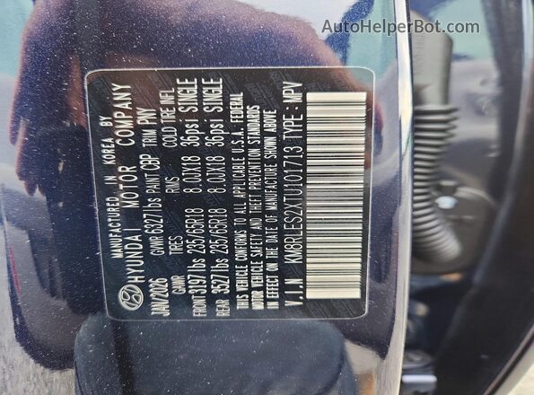 KM8RLES2XTU101713 2026 HYUNDAI PALISADE Blue 360 interior view