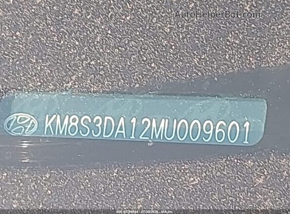 KM8S3DA12MU009601 2021 HYUNDAI SANTA FE HYBRID Черный 