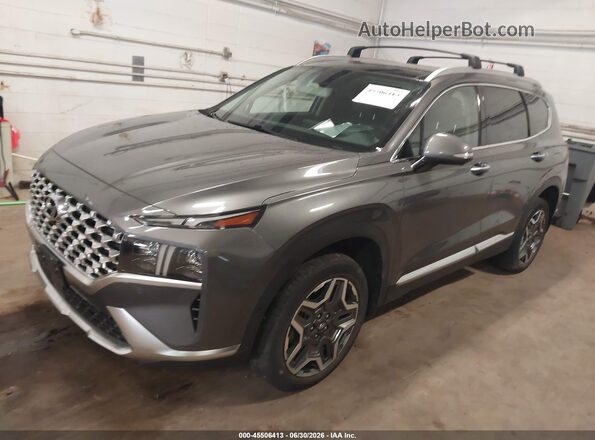 KM8S5DA16MU012379 2021 HYUNDAI SANTA FE HYBRID Gray Передня ліва чверть