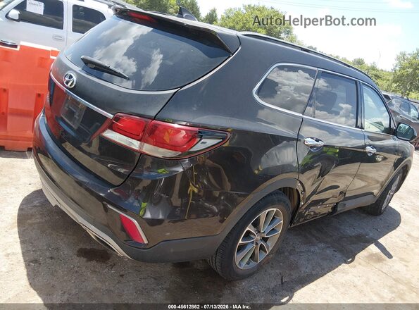 KM8SM4HF5HU168486 2017 HYUNDAI SANTA FE Black უკანა სალონის ხედი