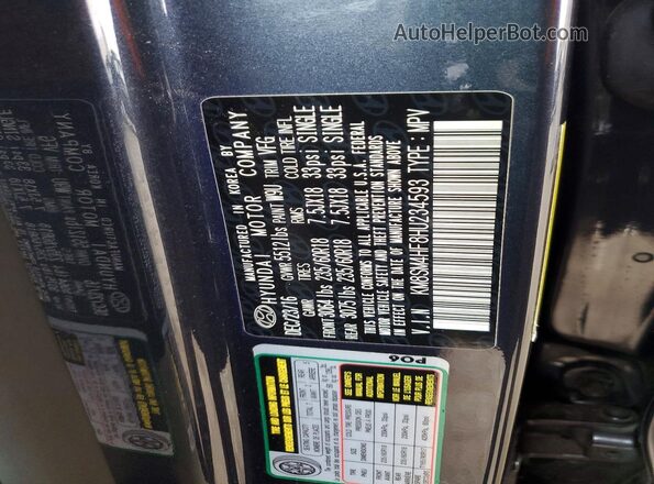 KM8SM4HF8HU234593 2017 HYUNDAI SANTA Gray Vista de la etiqueta del VIN