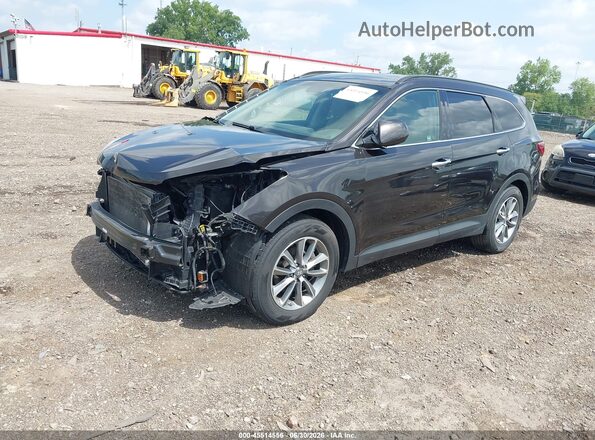KM8SMDHF8HU199151 2017 HYUNDAI SANTA FE Black Առջևի ձախ երեք քառորդ տեսարան