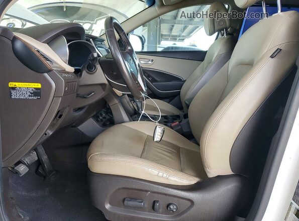 KM8SN4HF9HU174787 2017 HYUNDAI SANTA White წინა სალონის ხედი