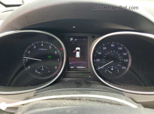 KM8SR4HF1HU255951 2017 HYUNDAI SANTA White Вид щитка приладів