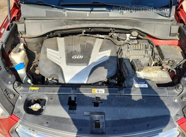 KM8SR4HF2HU229570 2017 HYUNDAI SANTA Burgundy ძრავის განყოფილების ხედი