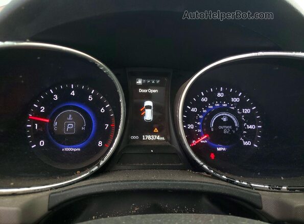 KM8SR4HF5GU160906 2016 HYUNDAI SANTA Gray ხელსაწყოთა პანელის ხედი