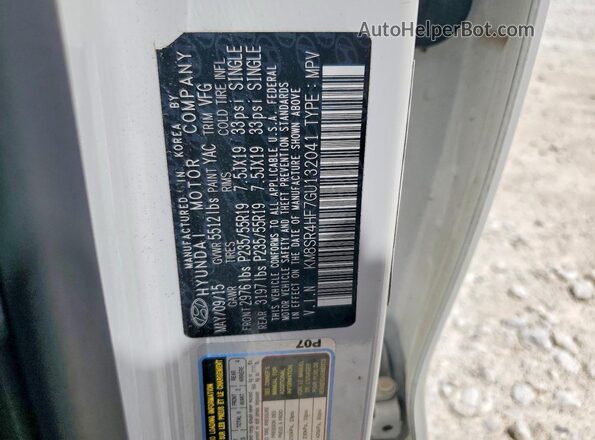 KM8SR4HF7GU132041 2016 HYUNDAI SANTA White Вид підкапотного простору