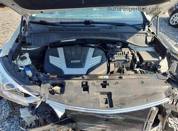 KM8SRDHF8GU134431 2016 HYUNDAI SANTA White Vista del compartimento del motor