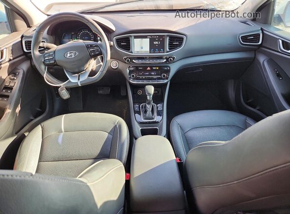 KMHC05LC0KU142467 2019 HYUNDAI IONIQ White Вид панелі приладів