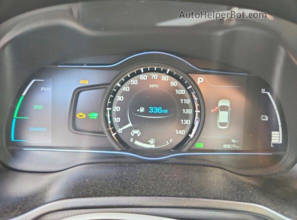 KMHC05LC0KU142467 2019 HYUNDAI IONIQ White Вид щитка приладів