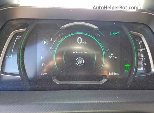 KMHC05LC3LU232522 2020 HYUNDAI IONIQ White Սարքավորումների վահանակի տեսք
