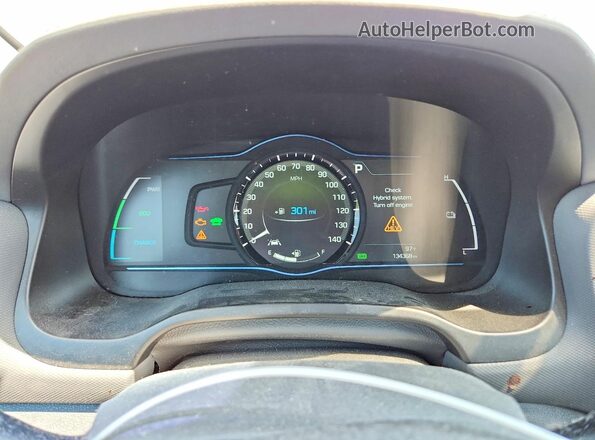 KMHC05LC5HU026688 2017 HYUNDAI IONIQ Blue Instrument cluster view