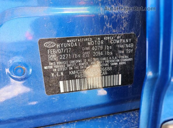 KMHC05LC5HU026688 2017 HYUNDAI IONIQ Blue Engine compartment view