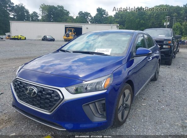 KMHC05LC5NU270255 2022 HYUNDAI IONIQ HYBRID Dark Blue Առջևի ձախ երեք քառորդ տեսարան