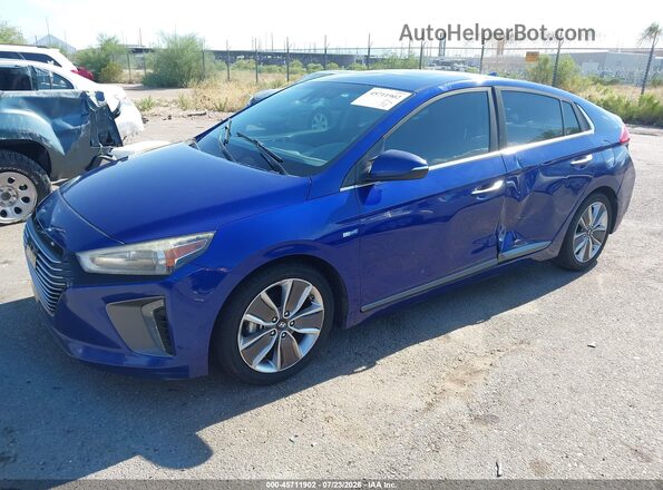 KMHC05LC7KU127979 2019 HYUNDAI IONIQ HYBRID Синий Передняя левая четверть