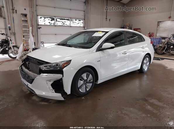 KMHC65LC0KU129085 2019 HYUNDAI IONIQ HYBRID White Առջևի ձախ երեք քառորդ տեսարան