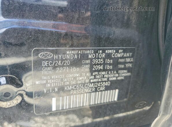 KMHC65LC5MU245840 2021 HYUNDAI IONIQ Black Widok komory silnika