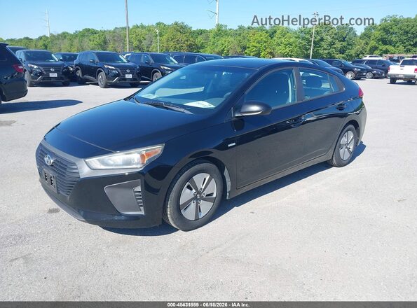 KMHC65LC6JU076570 2018 HYUNDAI IONIQ HYBRID Black წინა მარცხენა ხედი სამი მეოთხედიდან