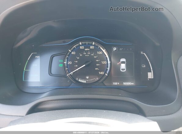 KMHC65LC7HU025136 2017 HYUNDAI IONIQ HYBRID Gray უკანა სავარძლების ხედი