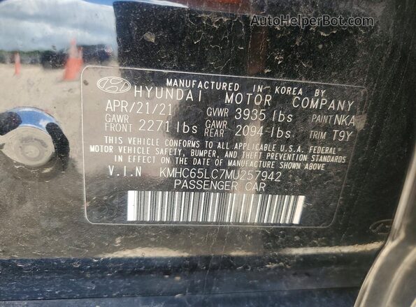 KMHC65LC7MU257942 2021 HYUNDAI IONIQ Blue Widok komory silnika
