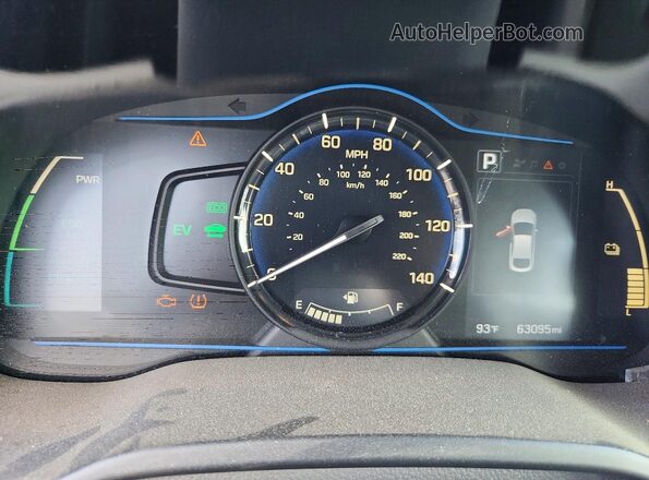 KMHC65LC8HU038817 2017 HYUNDAI IONIQ Blue Instrument cluster view